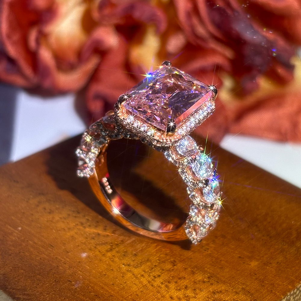 6ct Stunning Cushion Cut Pink Sapphire Ring