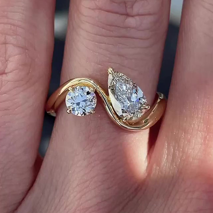 Fashion 4ct Toi et Moi Ring in 925 Sterling Silver