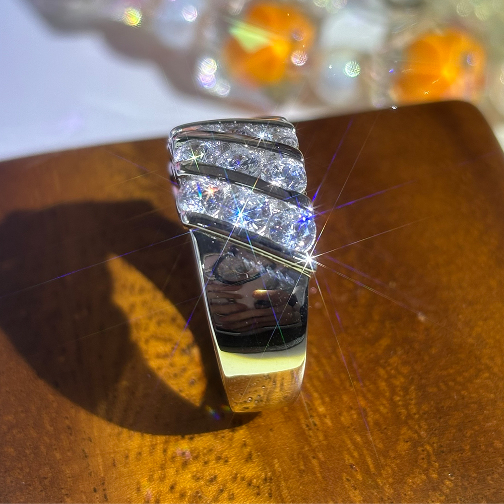 7.5ct Channel Setting  Round Cut White Sapphire Eternity Ring