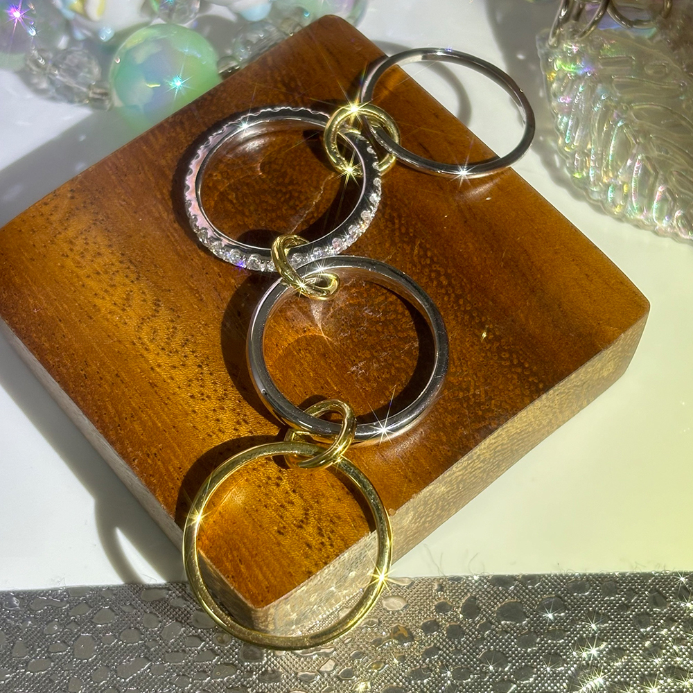 1.05ct Round Cut White Sapphire Stacking Rings