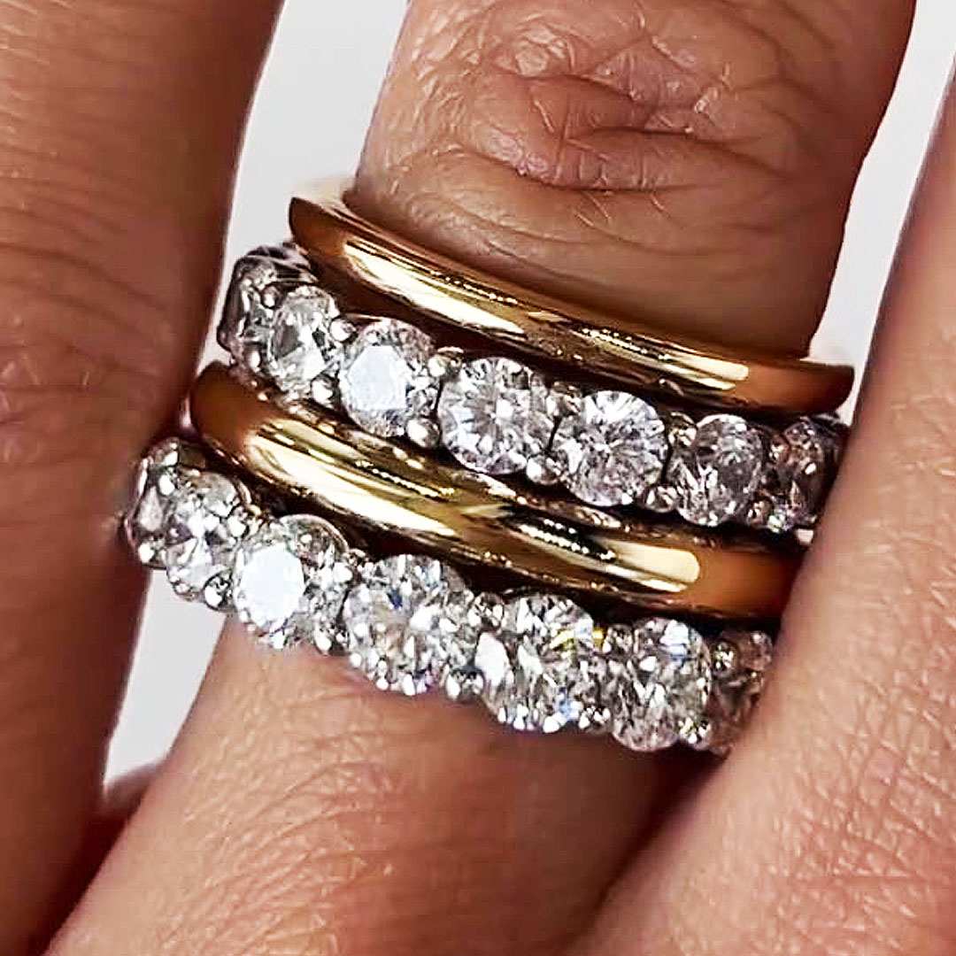 10ct Round Cut White Sapphire Wedding Set/4pcs