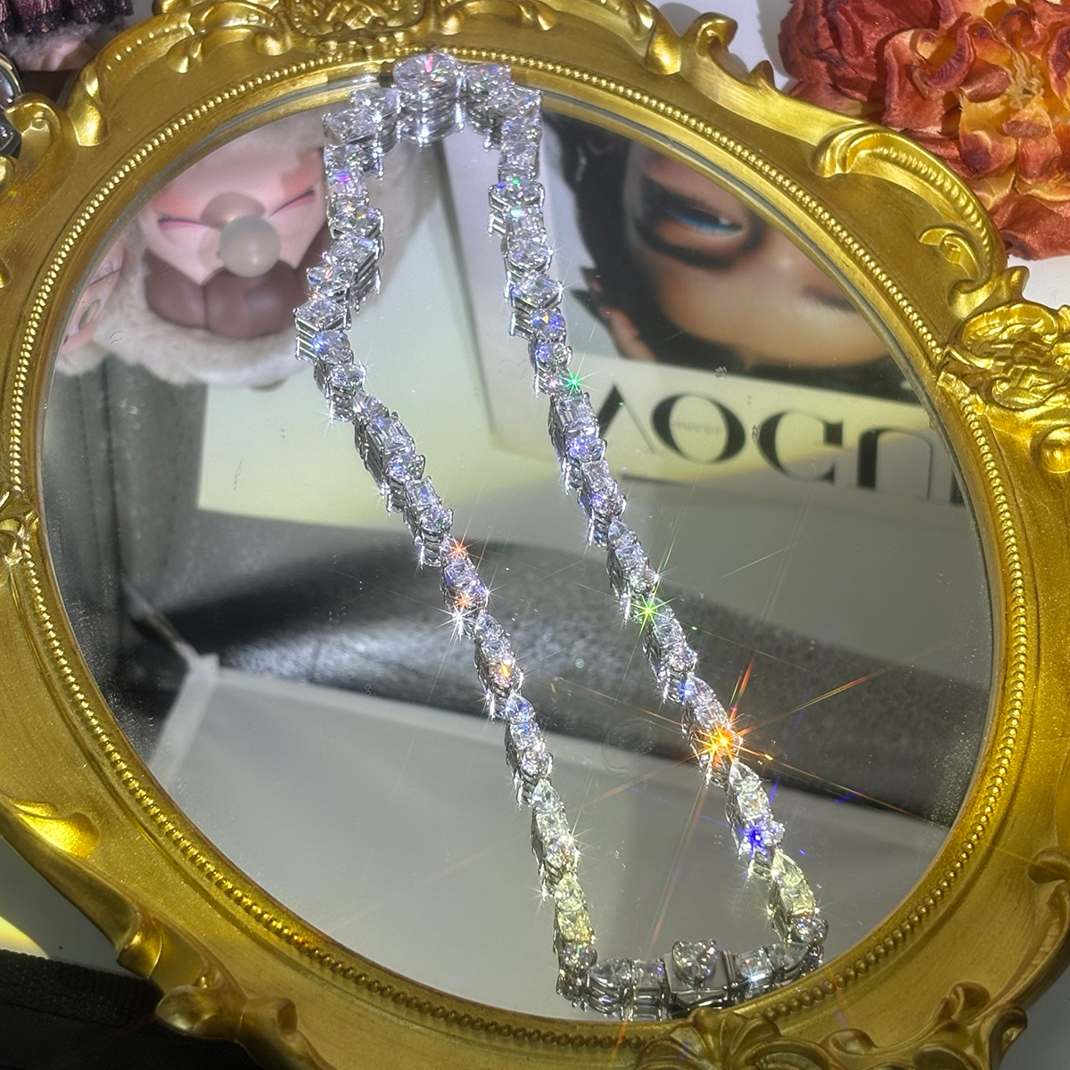 Multi-Cut White Sapphire Men's Necklace