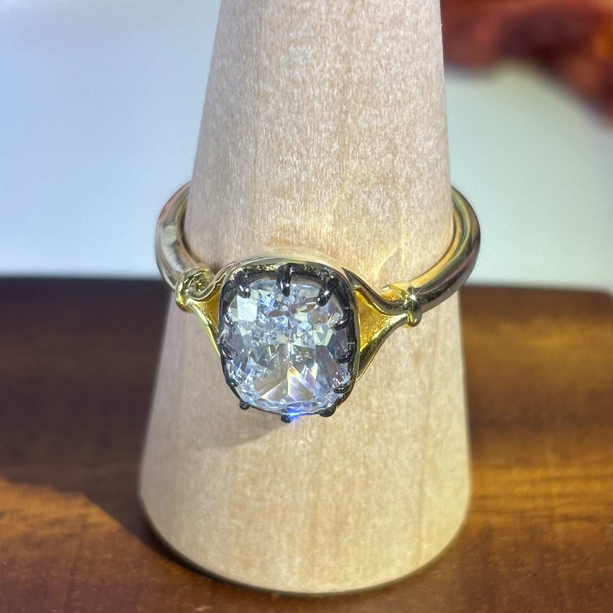 Vintage Design 3ct Cushion Cut White Sapphire Engagement Ring