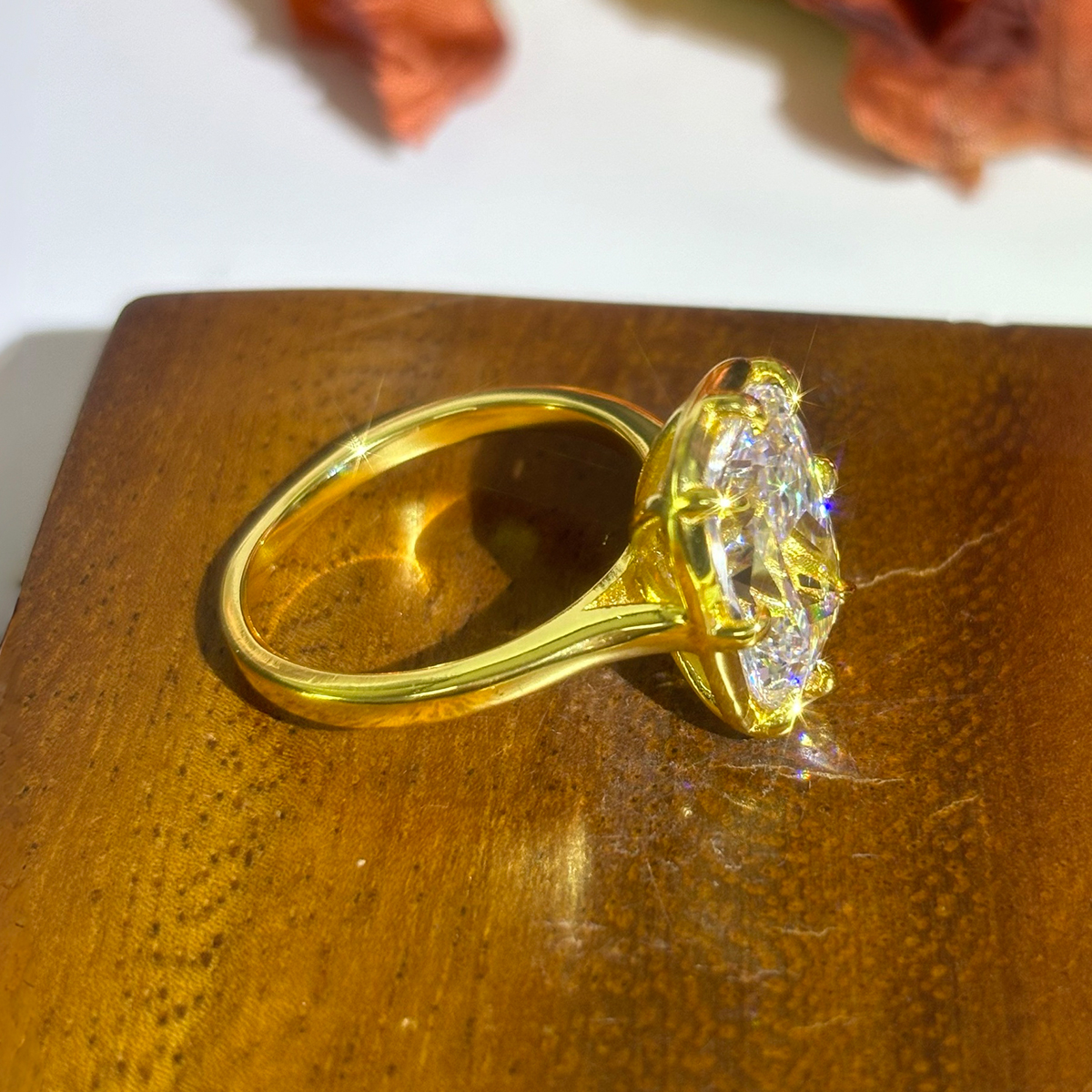 3ct Cushion Cut White Sapphire Solitaire Ring