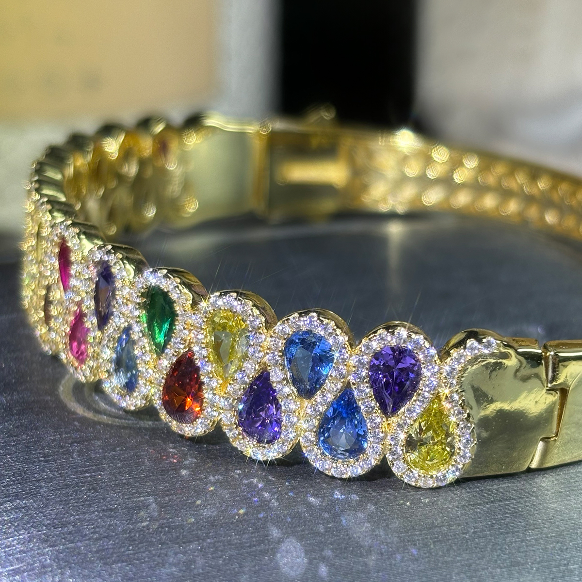 Pear Cut Multi-Gemstone Bracelet