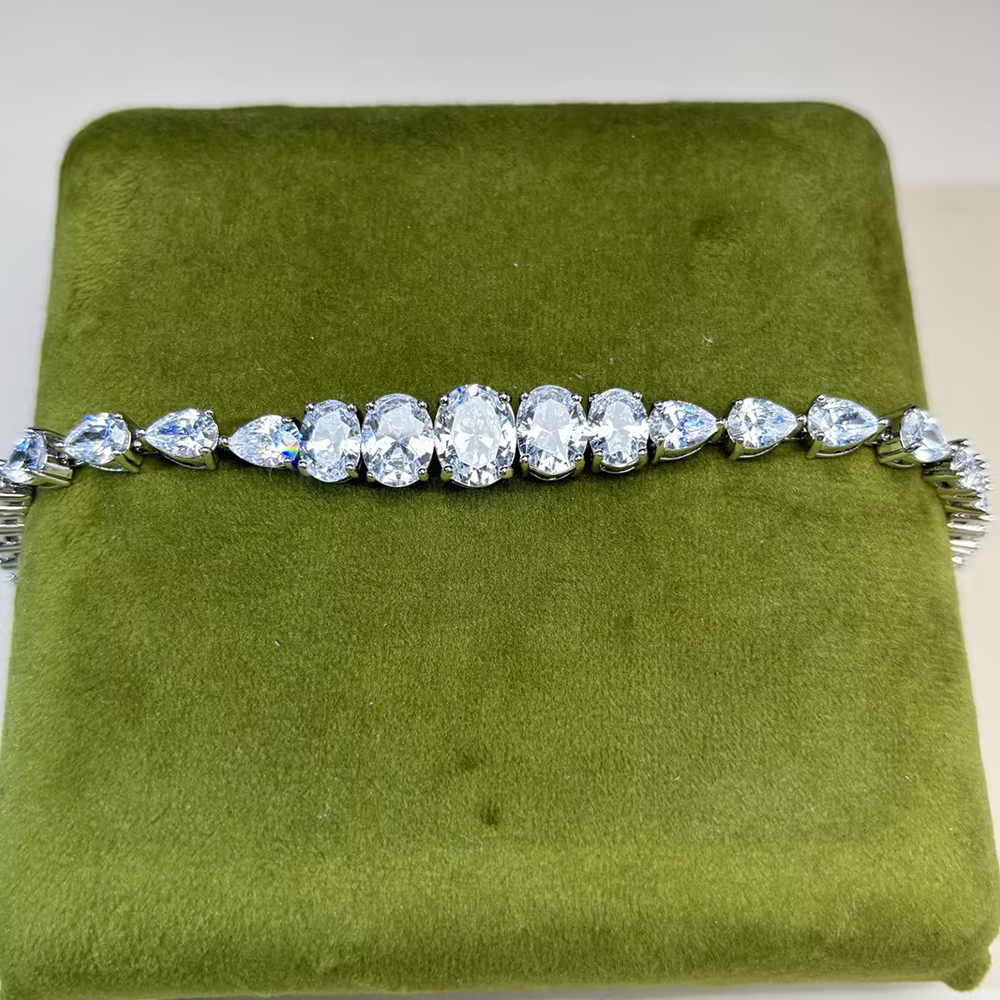 Oval & Pear Cut White Sapphire Bracelet