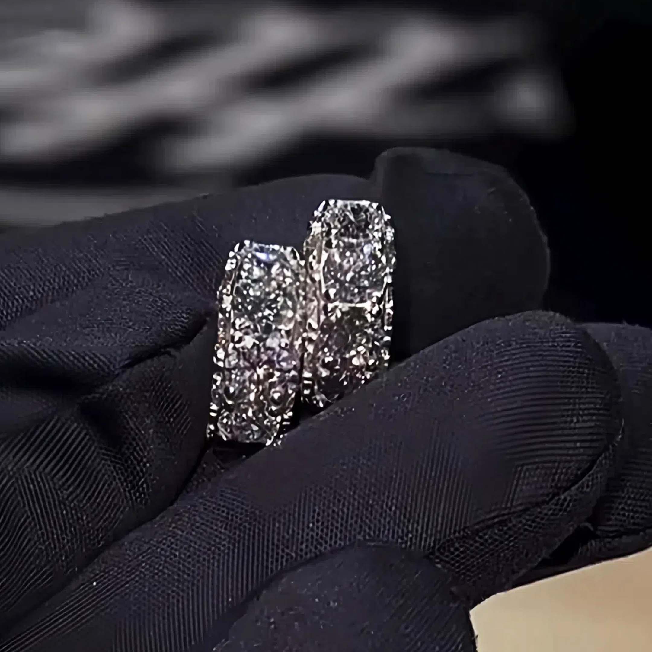 Fashion Round Cut White Sapphire Hoop Earrings