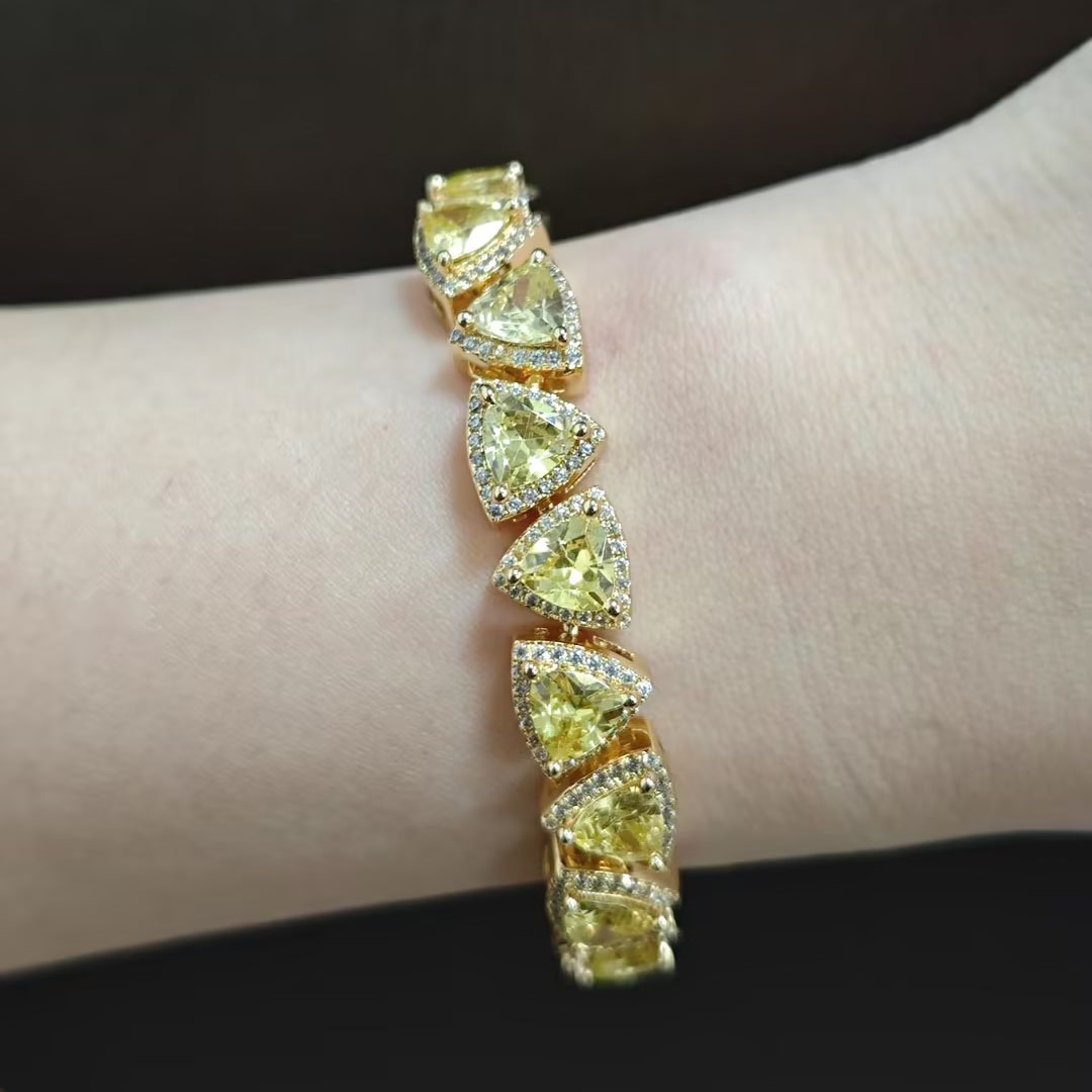 Trilliant Cut Yellow Sapphire Bracelet
