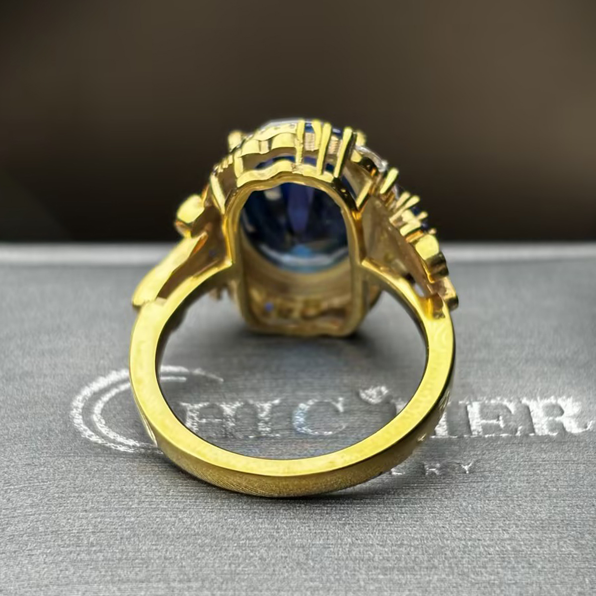 Original Design - 4ct Oval Cut Blue Sapphire Engagement Ring