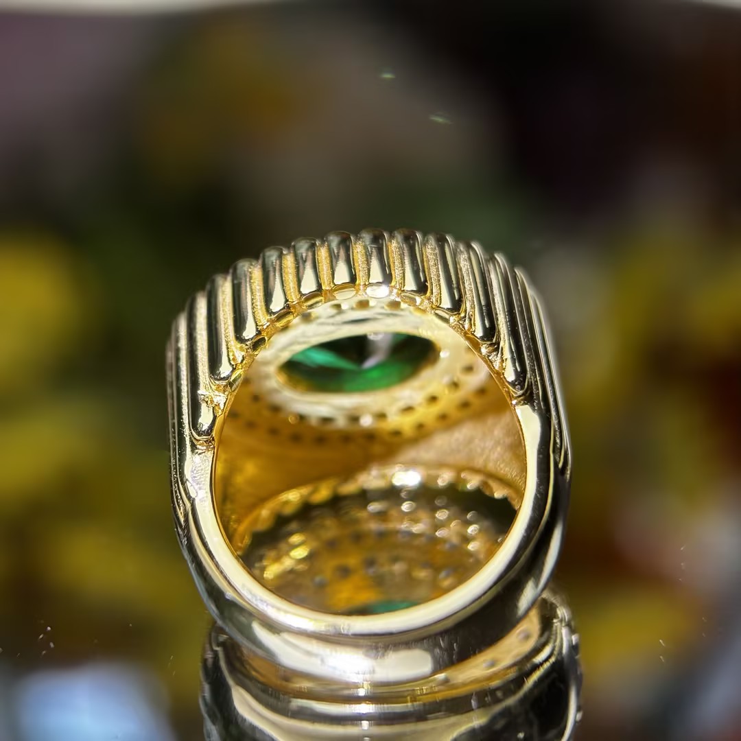 Original Design - 3ct Oval Cut Emerald Sapphire Engagement Ring