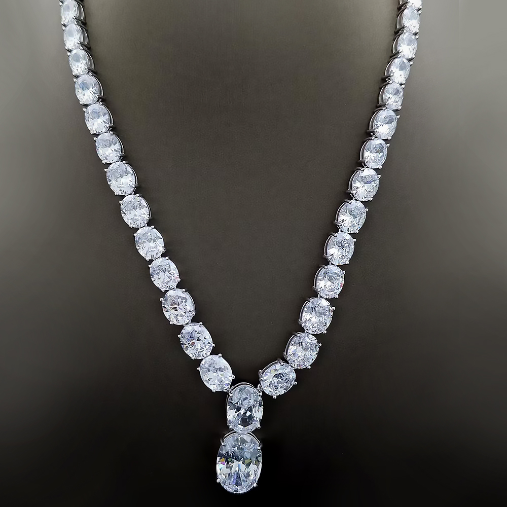 Stunning White Sapphire Pendant Necklace