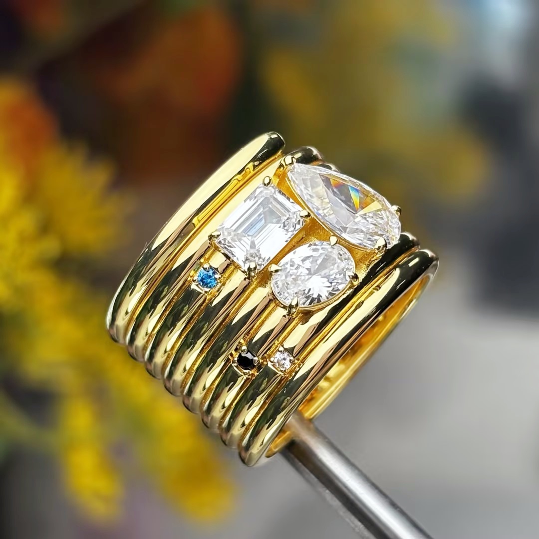 Original Design - White Sapphire Spiral Wedding Band