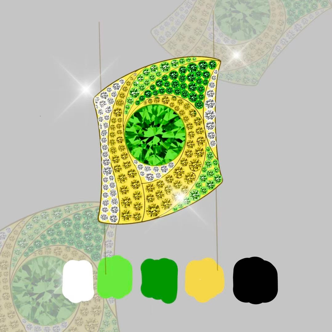Original Design - 1ct Round Cut Green Sapphire Engagement Ring
