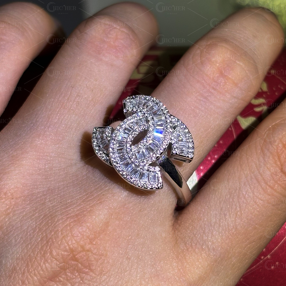 Double C Design 4.75ct White Sapphire Wedding Ring