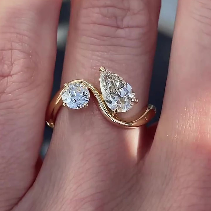 Fashion 4ct Toi et Moi Ring in 925 Sterling Silver