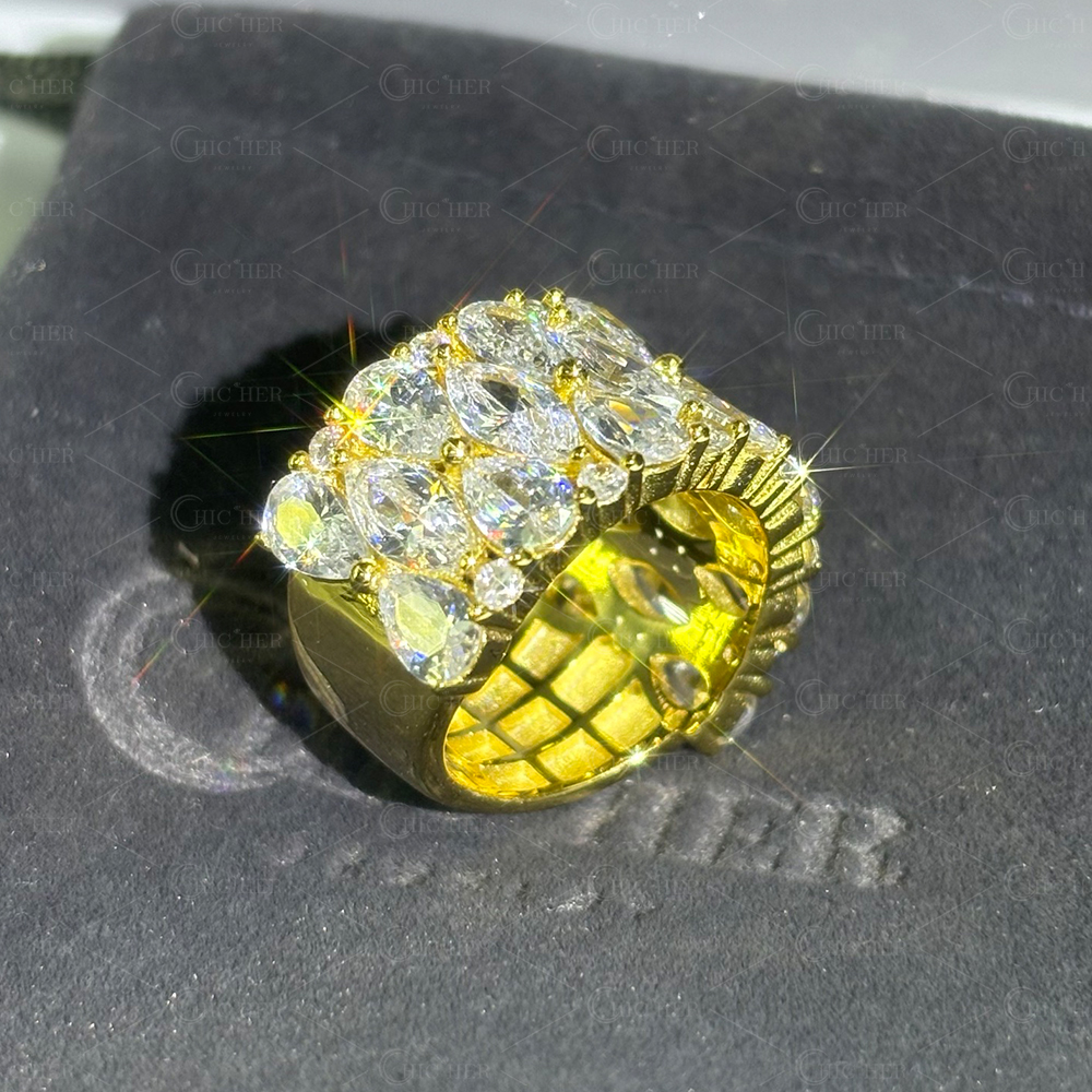 Hip Hop 4.55ct White Sapphire Men's Band