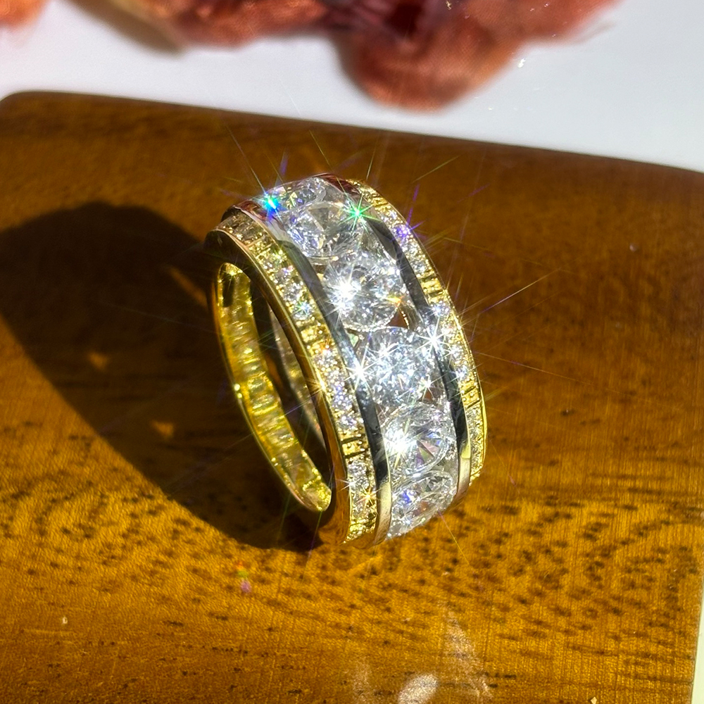 3.5ct Round Cut White Sapphire Men's Eternity Ring