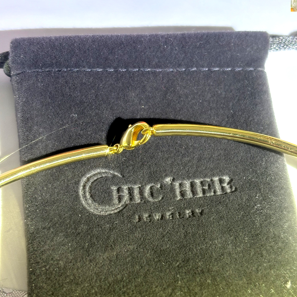 Longevity Lock Design Blue&Ruby Sapphire Two Tone Choker Necklace