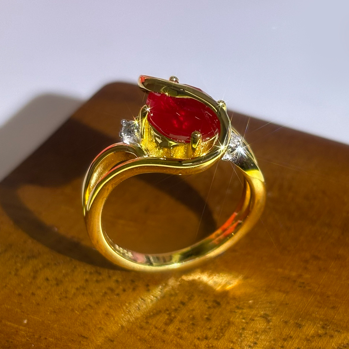 2ct Oval Cut Ruby Sapphire Engagement Ring