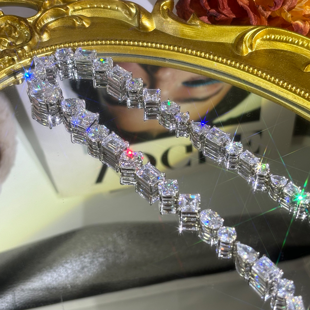 Multi-Cut White Sapphire Men's Necklace