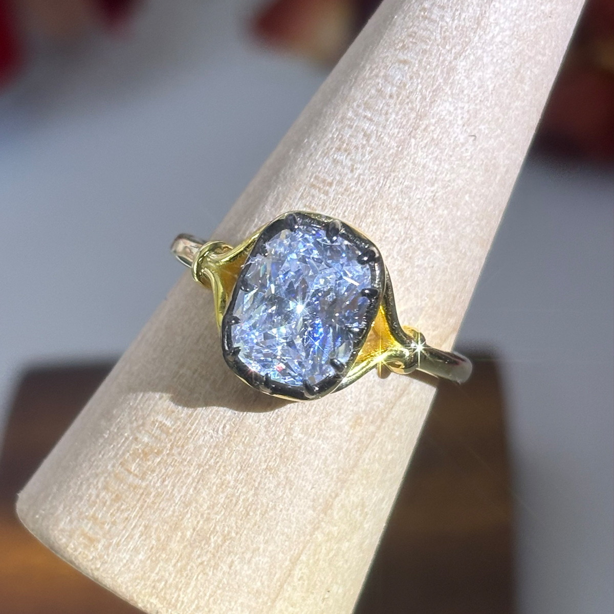 Vintage Design 3ct Cushion Cut White Sapphire Engagement Ring