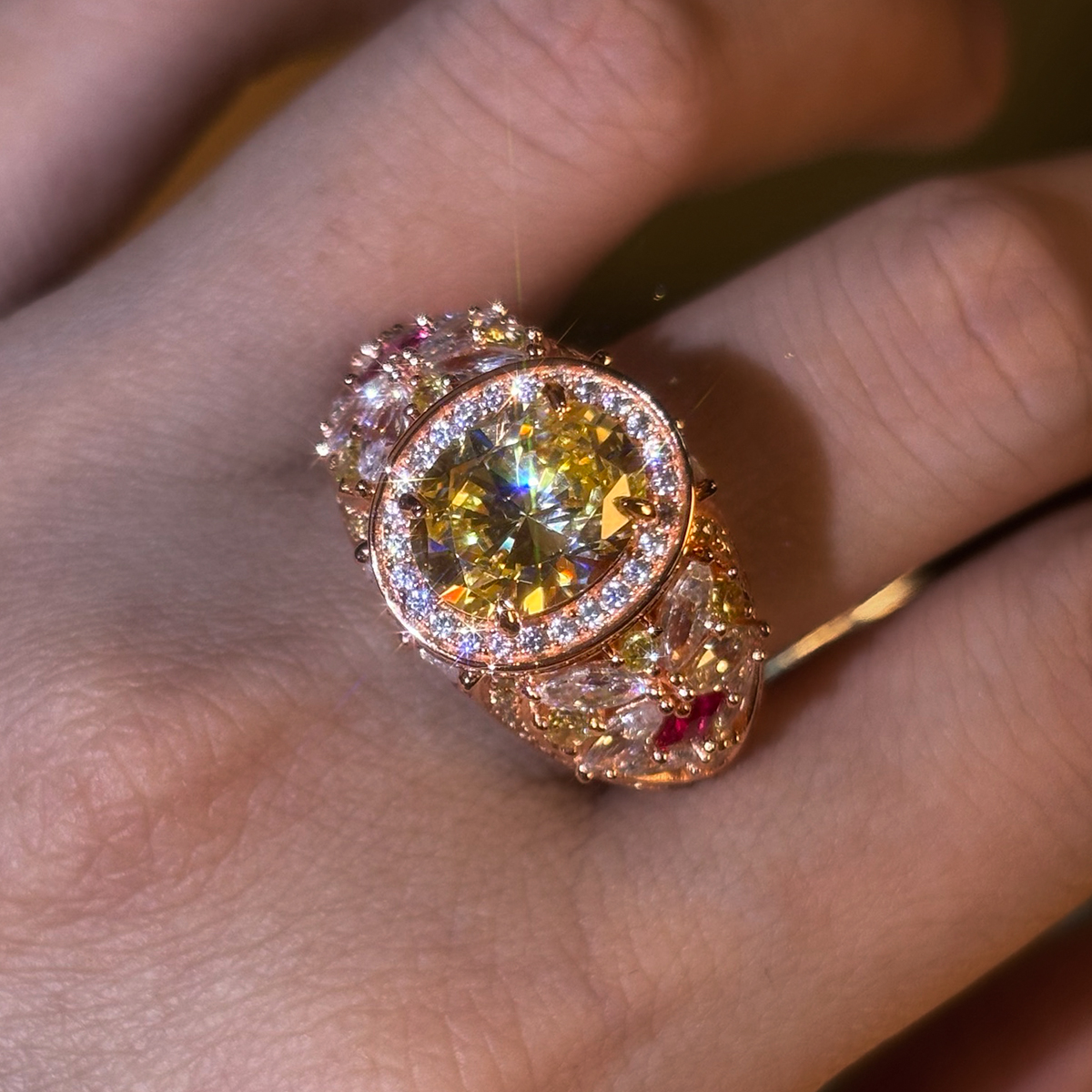 4ct Oval Cut Yellow Sapphire Engagement Ring