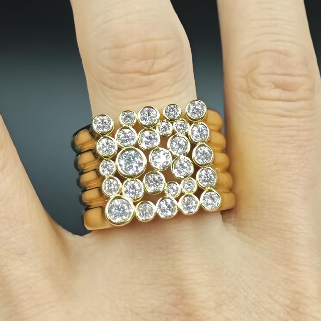 2.25ct Round Cut White Sapphire Men's Band