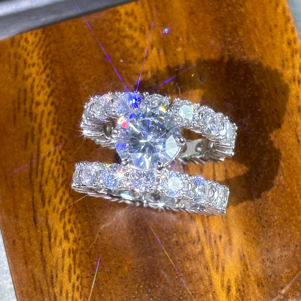 5ct Round Cut White Sapphire Sapphire Ring for Men