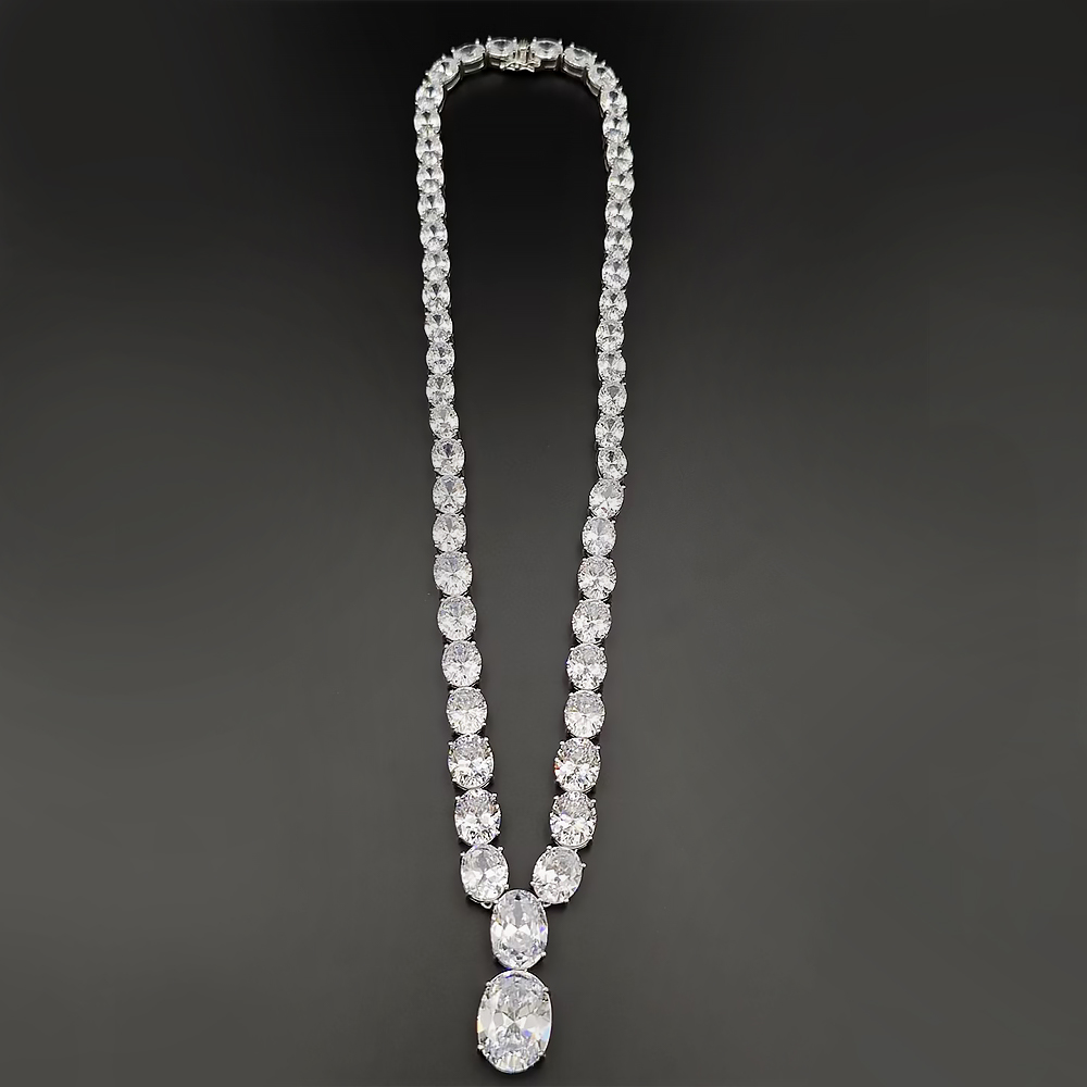 Stunning White Sapphire Pendant Necklace