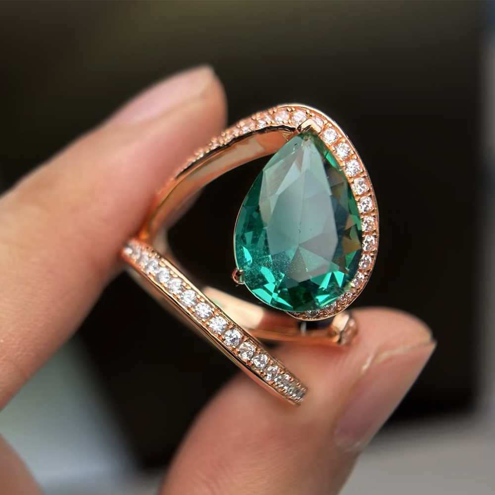 3ct Pear Cut Paraiba Tourmaline Ring