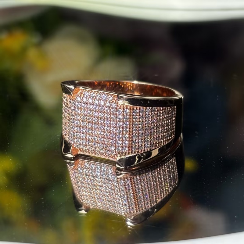 Fashion 5.25ctw Micro-pave Setting Round Cut White Sapphire Men's Band