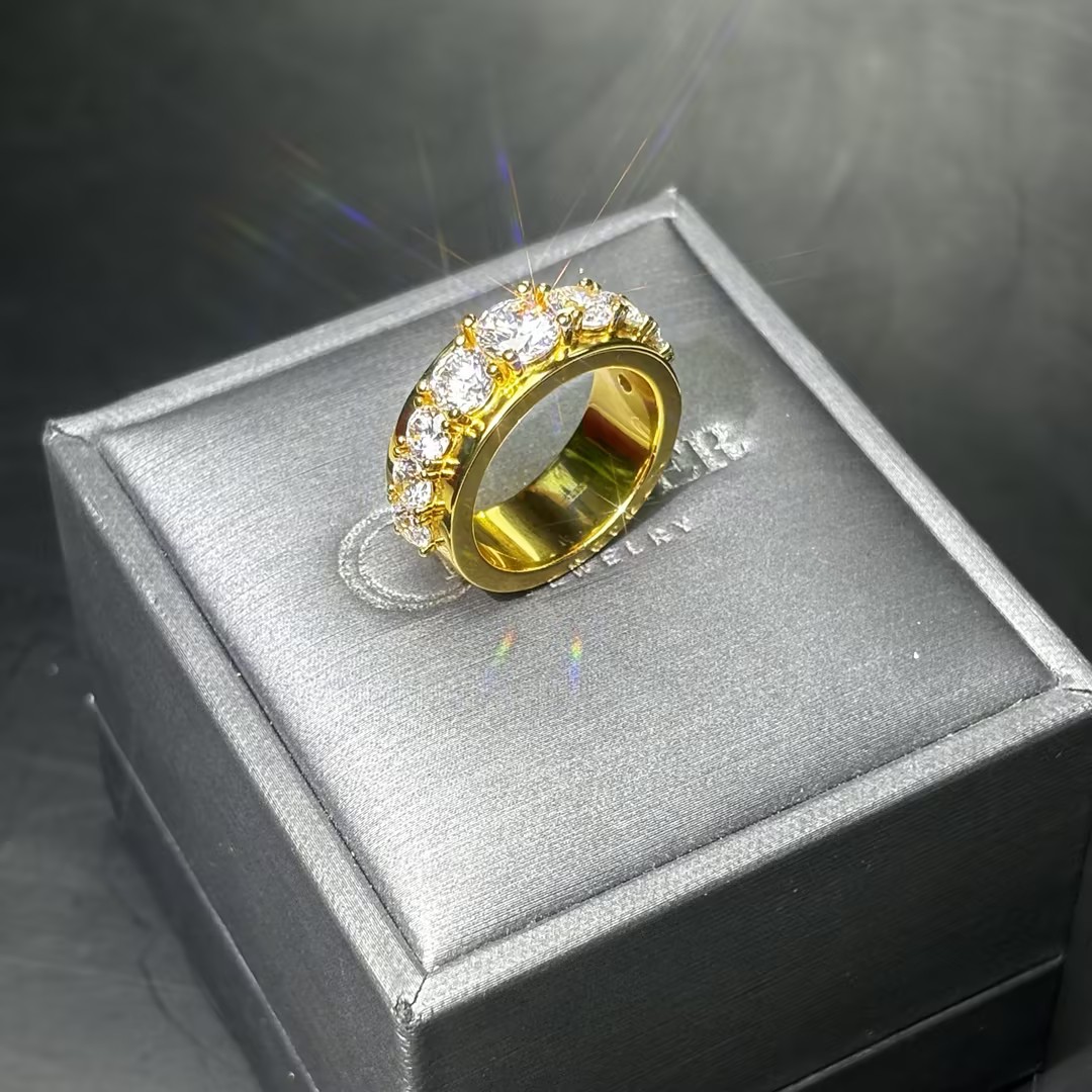 Classic 10ctw Round Cut White Sapphire Wedding Band