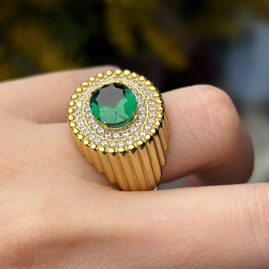 Original Design - 3ct Oval Cut Emerald Sapphire Engagement Ring