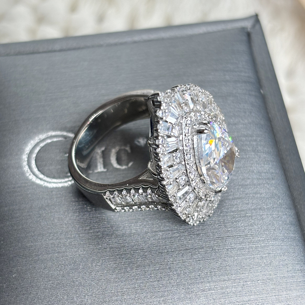 Brilliant Halo 5ct Pear Cut Diamond Cocktail Ring