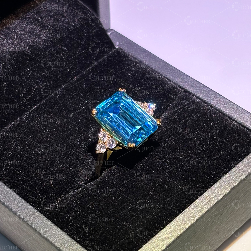 7ct Princess Diana Aquamarine Ring Meghan Markle Cocktail Ring