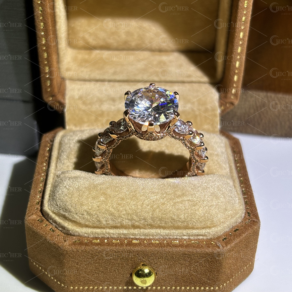 2ct Round Cut White Sapphire Engagement Ring