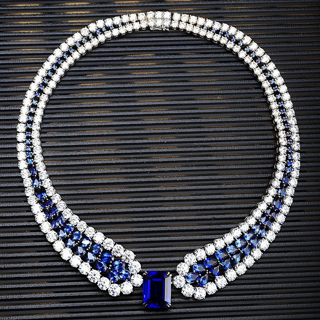 Luxury Sapphire Choker Necklace For Women