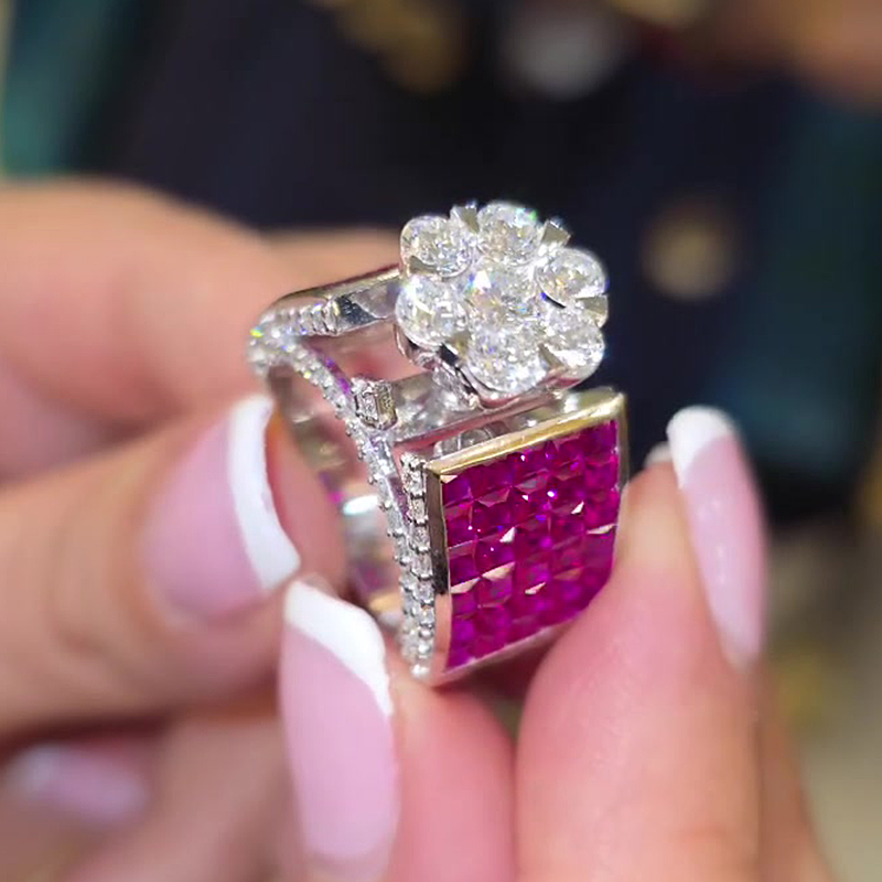 0.75ct Round Cut White Sapphire Engagement Ring