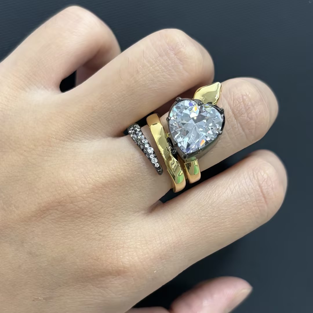 3ct Snake Heart Cut White Sapphire Engagement Ring