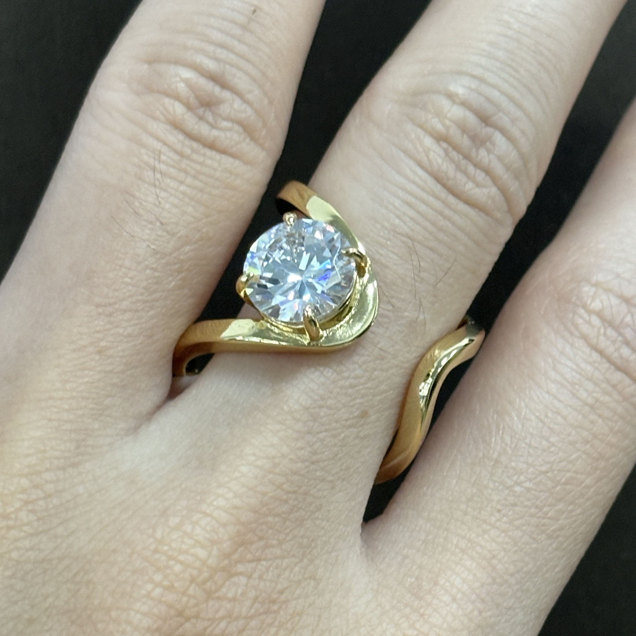 2ct Round Cut White Sapphire Engagement Ring