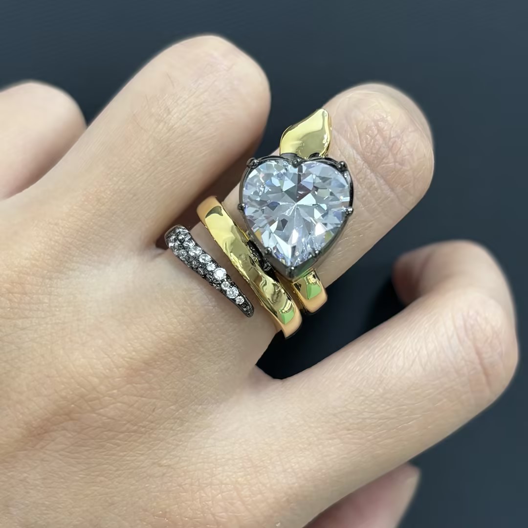 3ct Snake Heart Cut White Sapphire Engagement Ring