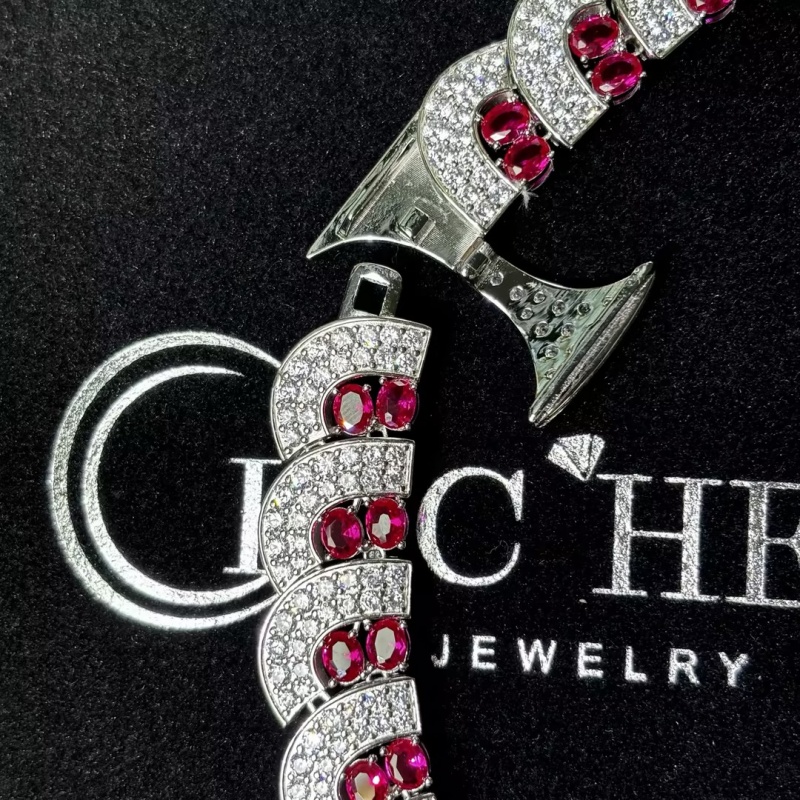 Original Design - Ruby & White Sapphire Necklace