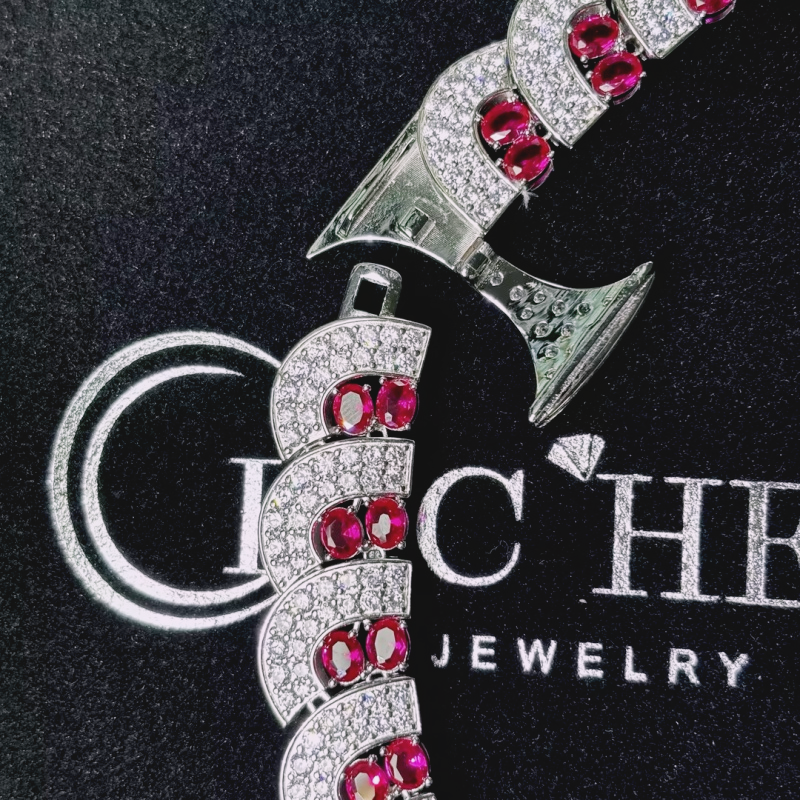 Original Design - Ruby & White Sapphire Necklace