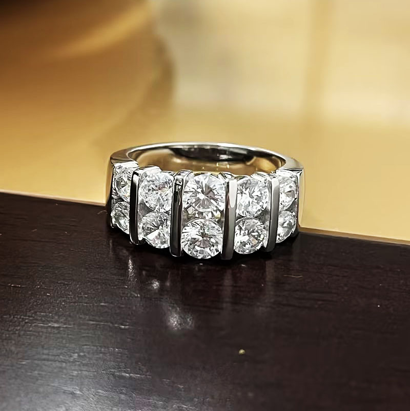 6.25ct Round Cut White Sapphire Half Eternity Ring