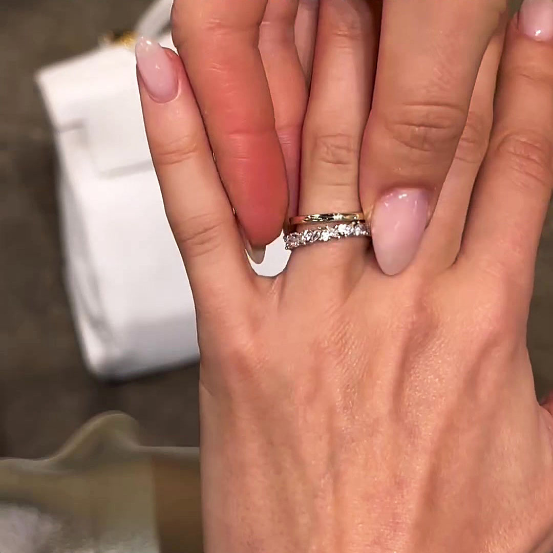 1.5ct Round Cut White Sapphire Wedding Set / 4pcs