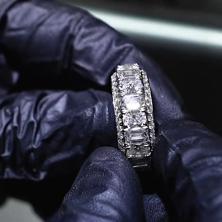 3.5ct Oval Cut White Sapphire Wedding Set