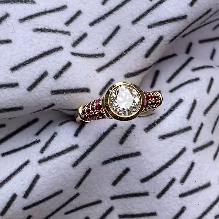 3ct Round Cut Sapphire Engagement Ring