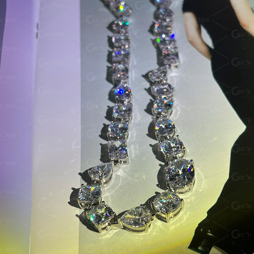 Multi-Cut White Sapphire Men's Necklace