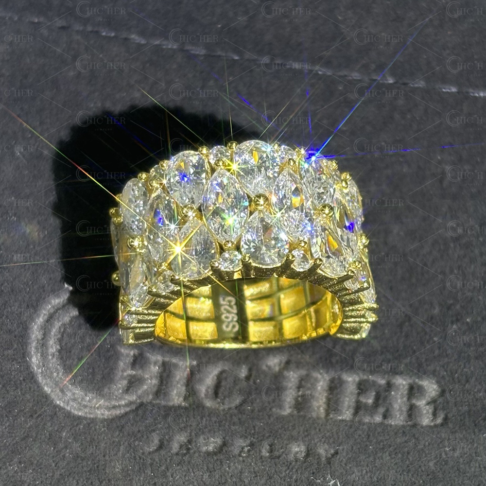 Hip Hop 4.55ct White Sapphire Men's Band