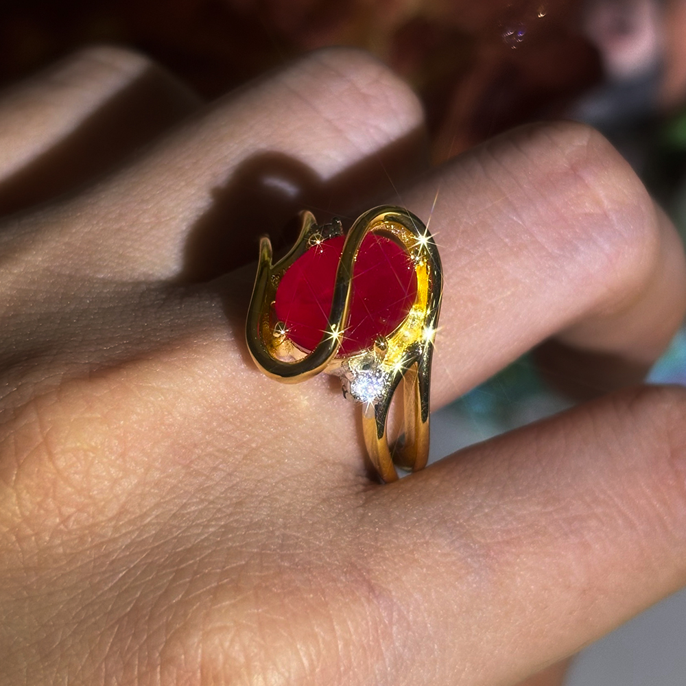 2ct Oval Cut Ruby Sapphire Engagement Ring